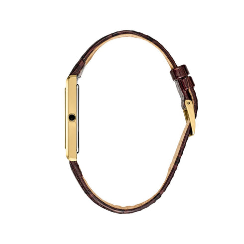 SEIKOSeiko SWR064P1 Men's Quartz Watch – Gold Rectangular Case, Brown Leather StrapWATCHESEcecile