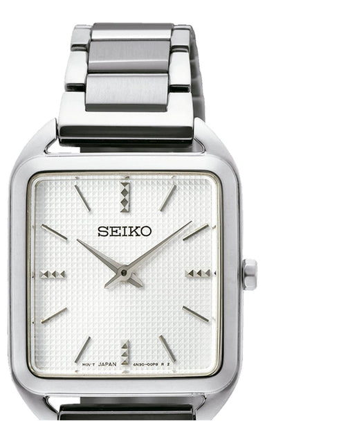 SEIKOSeiko SWR073P1 Women's Quartz Watch, White Dial, Stainless Steel BraceletWATCHESEcecile