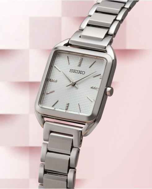 SEIKOSeiko SWR073P1 Women's Quartz Watch, White Dial, Stainless Steel BraceletWATCHESEcecile