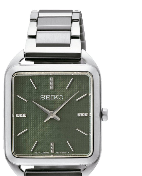 SEIKOSeiko SWR075P1 Women's Quartz Watch, Green Dial, Stainless Steel BraceletWATCHESEcecile