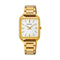 SEIKOSeiko SWR078P1 Women's Quartz Watch - Gold - Tone Rectangular Case, White Guilloché DialWATCHESEcecile