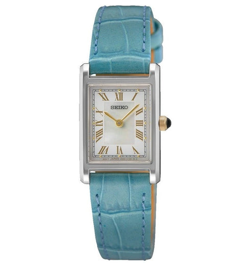 SEIKOSeiko SWR101P1 Women's Quartz Watch - White Dial, Blue Leather StrapWATCHESEcecile