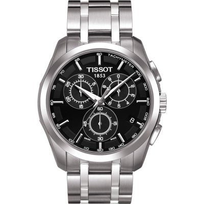 TISSOTTissot Couturier Chronograph T035.617.11.051.00 Men's 41mm Quartz Watch – Black Dial, Stainless Steel Bracelet, Date DisplayWATCHESEcecile
