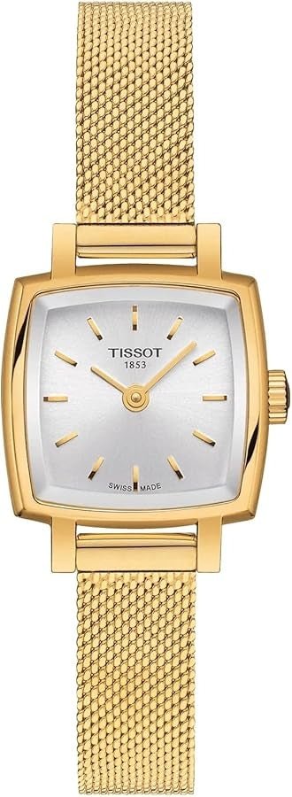 TISSOTTissot Lovely Square T058.109.33.031.00 Women's 20mm Quartz Watch – Silver Dial, Gold PVD Stainless Steel BraceletWATCHESEcecile