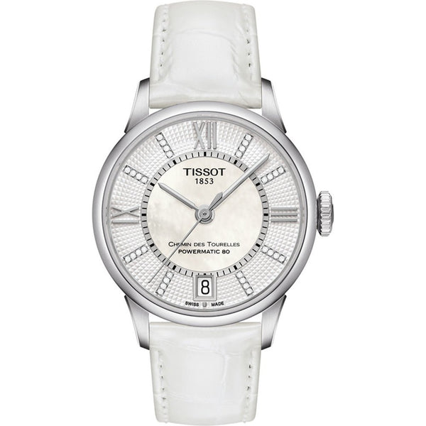 TISSOTTissot Chemin des Tourelles Powermatic 80 Lady Watch - Mother - of - Pearl Dial, Stainless Steel BraceletWATCHESEcecile