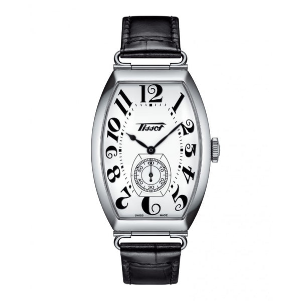 TISSOTTissot Heritage Porto Mechanical Unisex Watch - White Dial, Stainless Steel Tonneau Case, Black Leather StrapWATCHESEcecile
