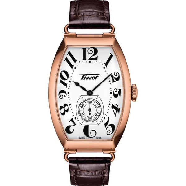 TISSOTTissot Heritage Porto Mechanical Small Lady Watch - White Dial, Rose Gold PVD Tonneau Case, Brown Leather StrapWATCHESEcecile