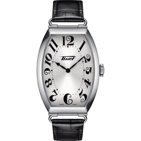 TISSOTTissot Heritage Porto Unisex Watch - Silver Dial, Stainless Steel Tonneau Case, Black Leather StrapWATCHESEcecile