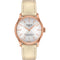 TISSOTTissot Chemin des Tourelles Powermatic 80 Women's Watch T1392073603100 - 34mm Rose Gold PVD Case, Silver Dial, Cream Leather StrapWATCHESEcecile