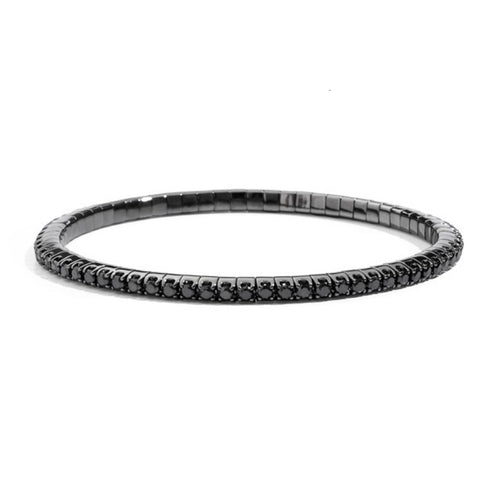 RECARLORecarlo T83ML002_DK250 - L Unisex 18K Black Gold Tennis Bracelet with Black DiamondsJEWELRYEcecile