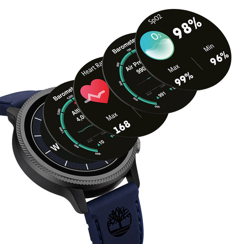 TIMBERLAND SMARTWATCHTimberland Trail Force S1 GPS Smartwatch TDIGB0064502 – Gray Case, Blue Silicone StrapWATCHESEcecile