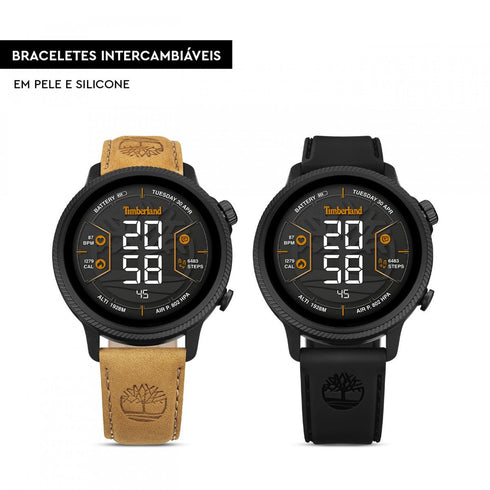 TIMBERLAND SMARTWATCHTimberland Trail Force S1 GPS Smartwatch TDIGB0064503 - SET – Black Case, Leather and Silicone StrapsWATCHESEcecile