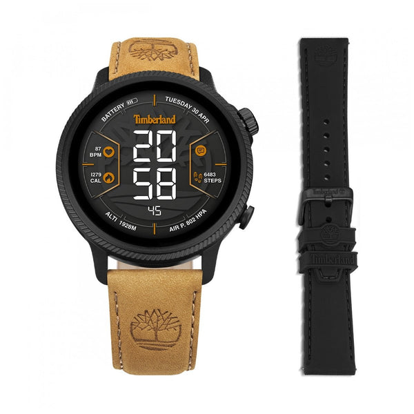TIMBERLAND SMARTWATCHTimberland Trail Force S1 GPS Smartwatch TDIGB0064503 - SET – Black Case, Leather and Silicone StrapsWATCHESEcecile
