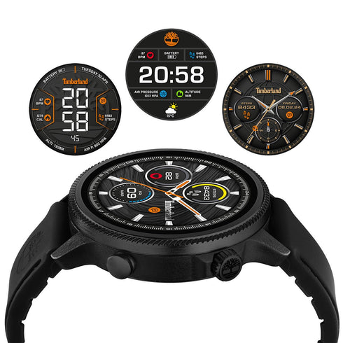 TIMBERLAND SMARTWATCHTimberland Trail Force S1 GPS Smartwatch – Black Case, Black Silicone StrapWATCHESEcecile