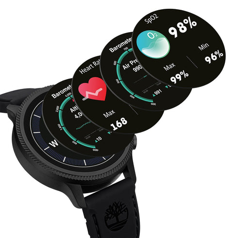 TIMBERLAND SMARTWATCHTimberland Trail Force S1 GPS Smartwatch – Black Case, Black Silicone StrapWATCHESEcecile
