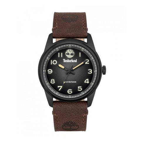TIMBERLANDTimberland TDWGA2152104 Northbridge Men's Watch – 45mm Black Stainless Steel Case, Brown Leather Strap, Black Dial, Quartz Movement, 5 ATM Water ResistanceWATCHESEcecile