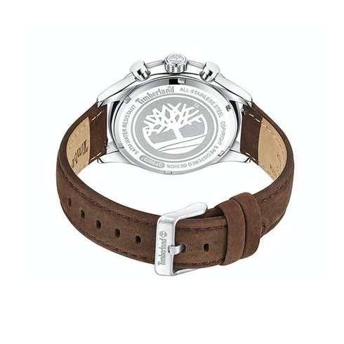 TIMBERLANDTimberland TDWGF0009703 Ashmont Dual Time Chronograph Men's Watch – 46mm Silver Stainless Steel Case, Beige Dial, Brown Leather Strap, Quartz Movement, 5 ATM Water ResistanceWATCHESEcecile