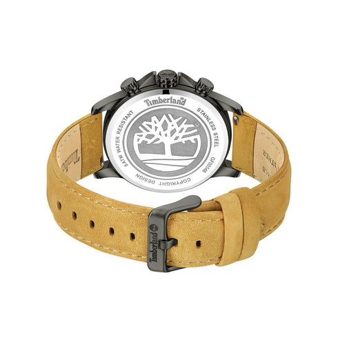 TIMBERLANDTimberland Bernardston Men's Dual - Time Chronograph Watch TDWGF0054603 – Black Stainless Steel Case, Black Dial, Brown Leather StrapWATCHESEcecile