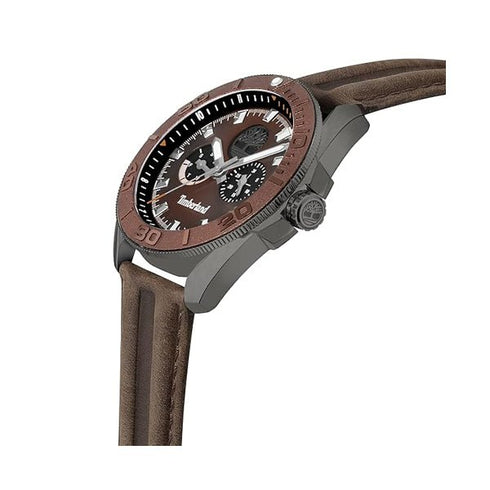 TIMBERLANDTimberland Fairhill TDWGF2200902 Men's 44mm Brown Dial Quartz Watch, Brown Leather StrapWATCHESEcecile