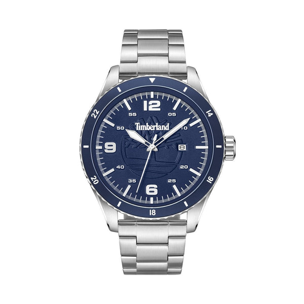 TIMBERLANDTimberland Ashmont TDWGH0010504 Men's 46mm Blue Dial Quartz Watch – Silver Stainless Steel BraceletWATCHESEcecile
