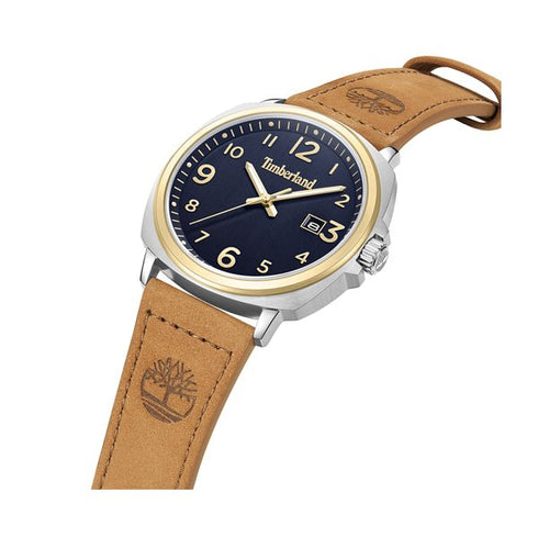 TIMBERLANDTimberland TDWLB0030201 Actwell Men's Watch – 44mm Gold - Tone Stainless Steel Case, Blue Dial, Brown Leather Strap, Date Display, 5 ATM Water ResistanceWATCHESEcecile