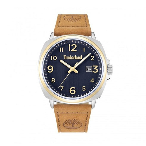TIMBERLANDTimberland TDWLB0030201 Actwell Men's Watch – 44mm Gold - Tone Stainless Steel Case, Blue Dial, Brown Leather Strap, Date Display, 5 ATM Water ResistanceWATCHESEcecile