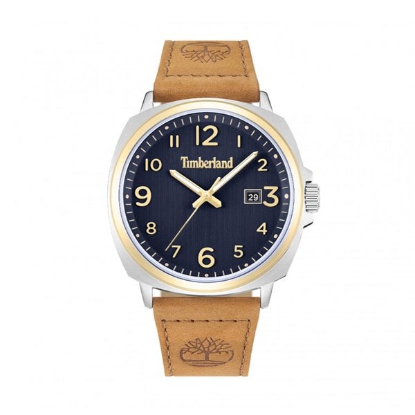 TIMBERLANDTimberland TDWLB0030201 Actwell Men's Watch – 44mm Gold - Tone Stainless Steel Case, Blue Dial, Brown Leather Strap, Date Display, 5 ATM Water ResistanceWATCHESEcecile