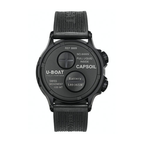 U - BOATU - Boat Capsoil U8889/A Dual Time Watch – 45mm DLC Steel, White Dial, Oil ImmersionWATCHESEcecile
