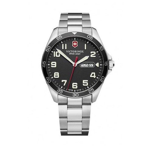 VICTORINOXVictorinox Fieldforce Men's Watch V241849 – Black Dial, Stainless Steel BraceletWATCHESEcecile