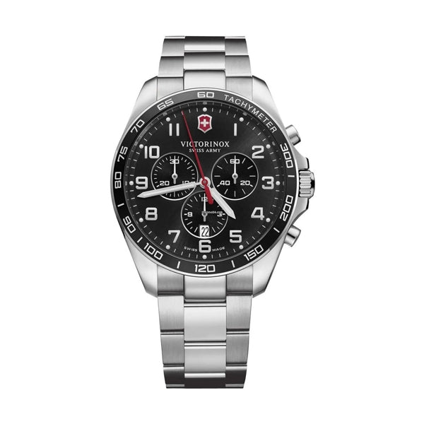 VICTORINOXVictorinox Fieldforce Classic Chrono Men's Watch V241899 – Black Dial, Stainless Steel BraceletWATCHESEcecile