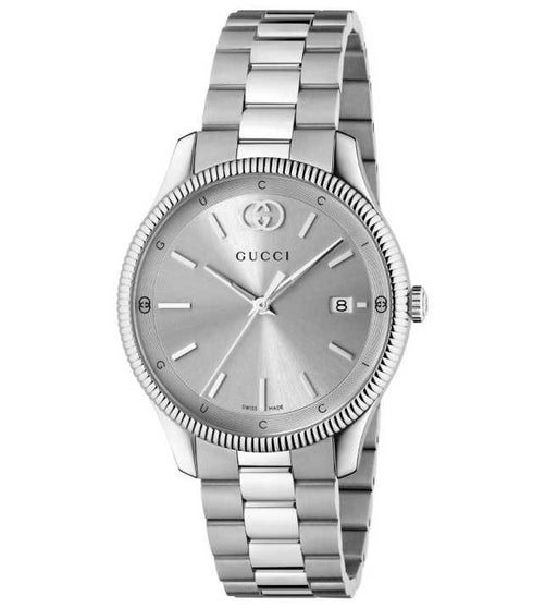 GUCCIGucci G - Timeless 38mm YA1264232 Men's Watch – Silver Dial, Stainless Steel BraceletWATCHESEcecile