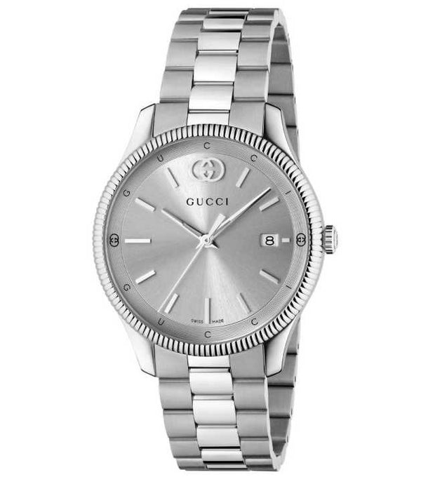 GUCCIGucci G - Timeless 38mm YA1264232 Men's Watch – Silver Dial, Stainless Steel BraceletWATCHESEcecile