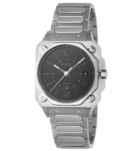 GUCCIGucci YA166401 G - Flat Automatic 36mm Men's Watch - Black Dial, Stainless Steel BraceletWATCHESEcecile