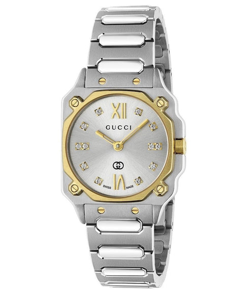 GUCCIGucci YA166503 G - Flat 24mm Women's Quartz Watch - Silver Dial, Diamond IndexesWATCHESEcecile
