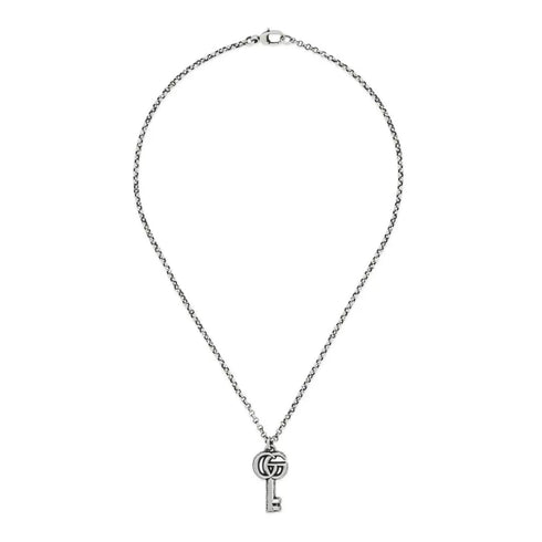 GUCCIGucci GG Marmont Sterling Silver Key Necklace (Model YBB627757001)JEWELRYEcecile