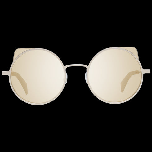 YOHJI YAMAMOTOYohji Yamamoto YY7030 479 Women's Pale Gold Titanium Cat - Eye Sunglasses with Gold Mirrored LensesEYEWEAREcecile