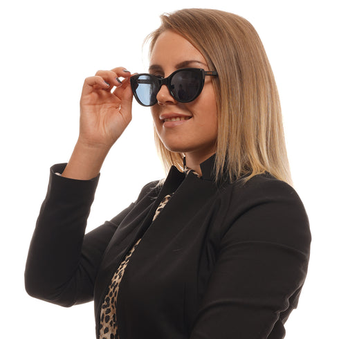 ERMENEGILDO ZEGNAErmenegildo Zegna Couture ZC0009 - F 01V53 Unisex Sunglasses - Black Acetate Frame, Blue Polarized Lenses, 53mmEYEWEAREcecile