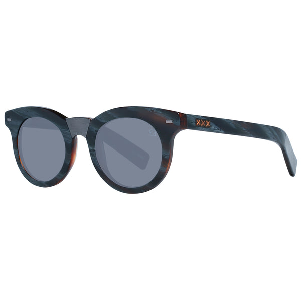 ERMENEGILDO ZEGNAErmenegildo Zegna Couture ZC0010 64A47 Unisex Sunglasses - Striped Black Acetate Frame, Smoke Lenses, 47mmEYEWEAREcecile