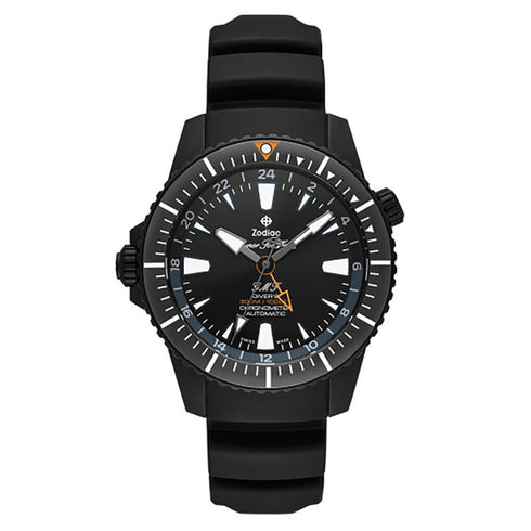 ZODIACZodiac Super Sea Wolf Pro - Diver GMT ZO3557 Men's Automatic Watch - Black Dial, Black Rubber StrapWATCHESEcecile