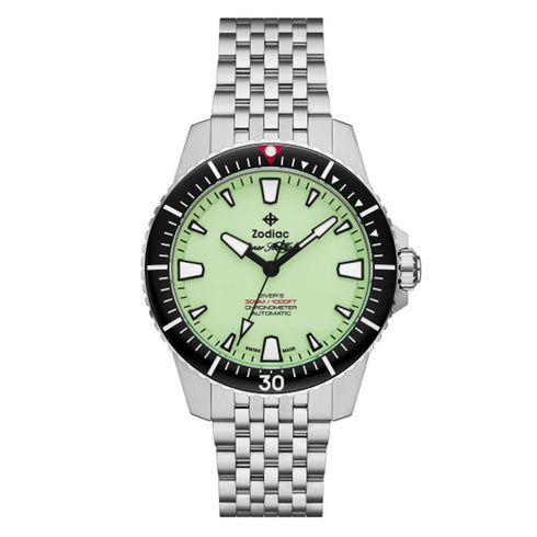 ZODIACZodiac Super Sea Wolf Pro - Diver ZO3560 Men's Automatic Watch - Fully Luminous Dial, Stainless Steel BraceletWATCHESEcecile