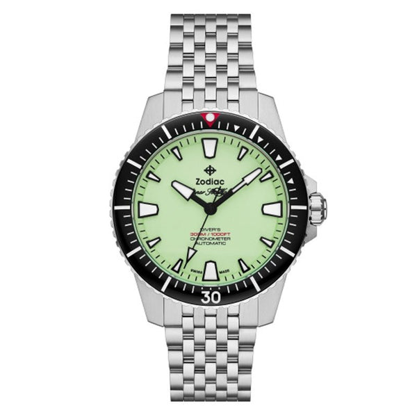 ZODIACZodiac Super Sea Wolf Pro - Diver ZO3560 Men's Automatic Watch - Fully Luminous Dial, Stainless Steel BraceletWATCHESEcecile