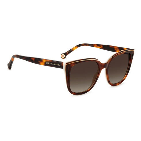 Carolina Herrera HER 0144/S C9K-HA 53 Gafas de sol de mujer - montura blanco tortuga, cristales marrones degradados