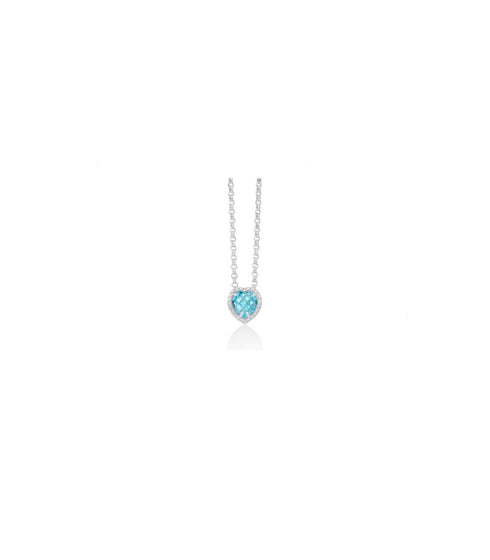 Miluna CLD4361 Women's Topaz Heart Pendant Necklace in Sterling Silver