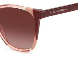 Carolina Herrera CH 0061/S C19-3X 57 Women's Round Sunglasses - Burgundy Nude Frame, Pink Gradient Lenses
