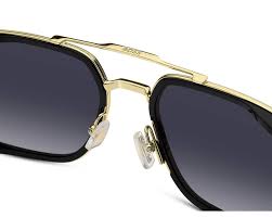 BOSS 1724/S 2M2-9O Men's Sunglasses - Black and Gold Frame, Dark Grey Shaded Lenses