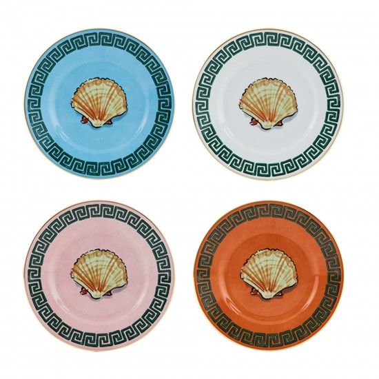 Ginori 1735 Il viaaggio di Nettuno Ensemble de quatre assiettes à pain