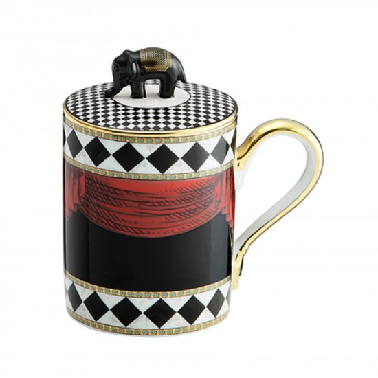 Mug Ginori 1735 Totem Elephant avec couvercle