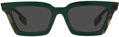 Burberry Briar BE4392U 4056/87 Gafas de Sol de Mujer - Montura Verde, Lentes Gris Oscuro