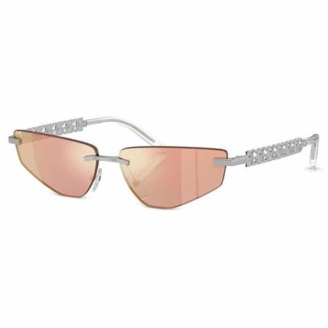 Dolce & Gabbana DG2301 05/6Q Gafas de Sol Mujer - Montura Iridiscente, Lentes Marrón Espejo Rojo/Amarillo