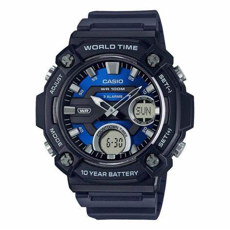 CASIO & VINTAGECasio AEQ - 120W - 2AVDF Men's Watch - Blue Dial, Resin StrapWATCHESEcecile